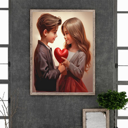 Valentine'S Day Kids - Full Round Drill Diamond Painting 30*40CM
