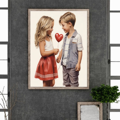 Valentine'S Day Kids - Full Round Drill Diamond Painting 30*40CM