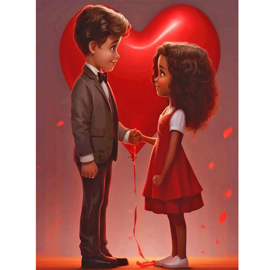 Valentine'S Day Kids - Full Round Drill Diamond Painting 30*40CM