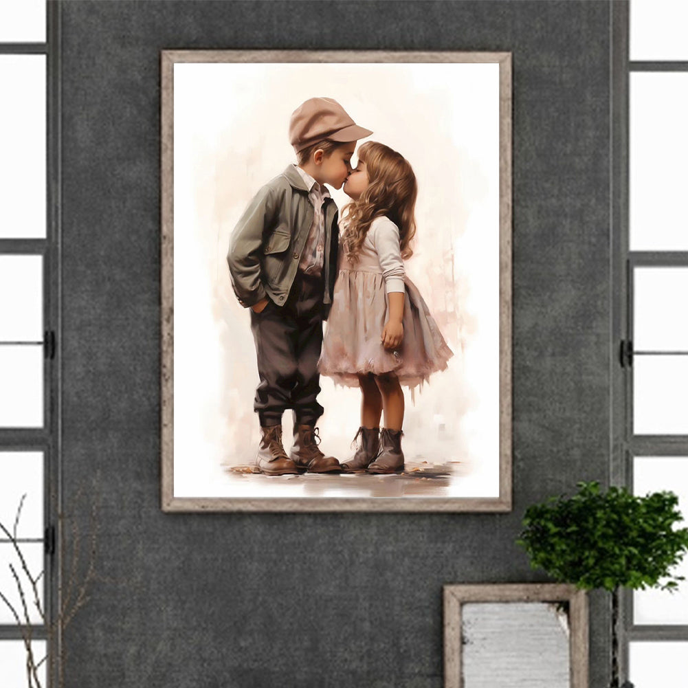 Valentine'S Day Kids - Full Round Drill Diamond Painting 30*40CM