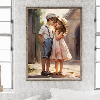 Valentine'S Day Kids - Full Round Drill Diamond Painting 30*40CM