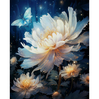 Glowing Chrysanthemum - 11CT Stamped Cross Stitch 40*50CM