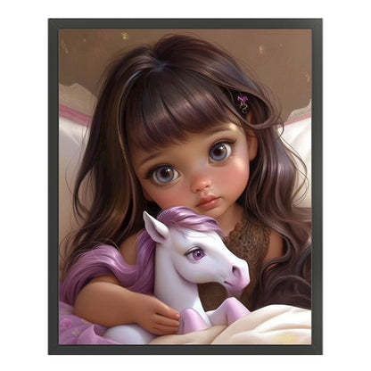 Little Girl And Pony - 11CT Counted Cross Stitch 40*50CM