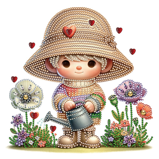 Garden Girl - Special Shaped Drill Diamond Painting 30*30CM