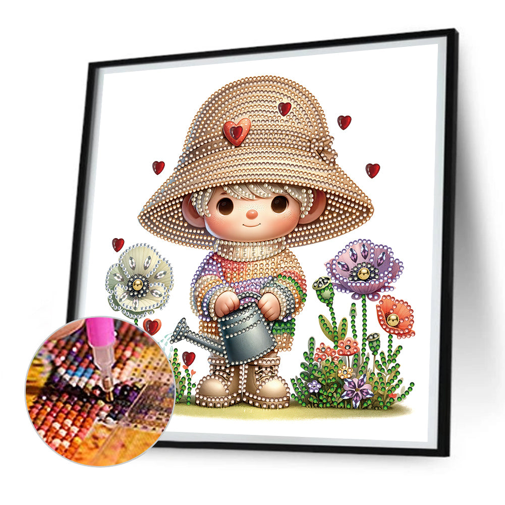 Garden Girl - Special Shaped Drill Diamond Painting 30*30CM