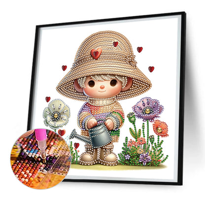 Garden Girl - Special Shaped Drill Diamond Painting 30*30CM