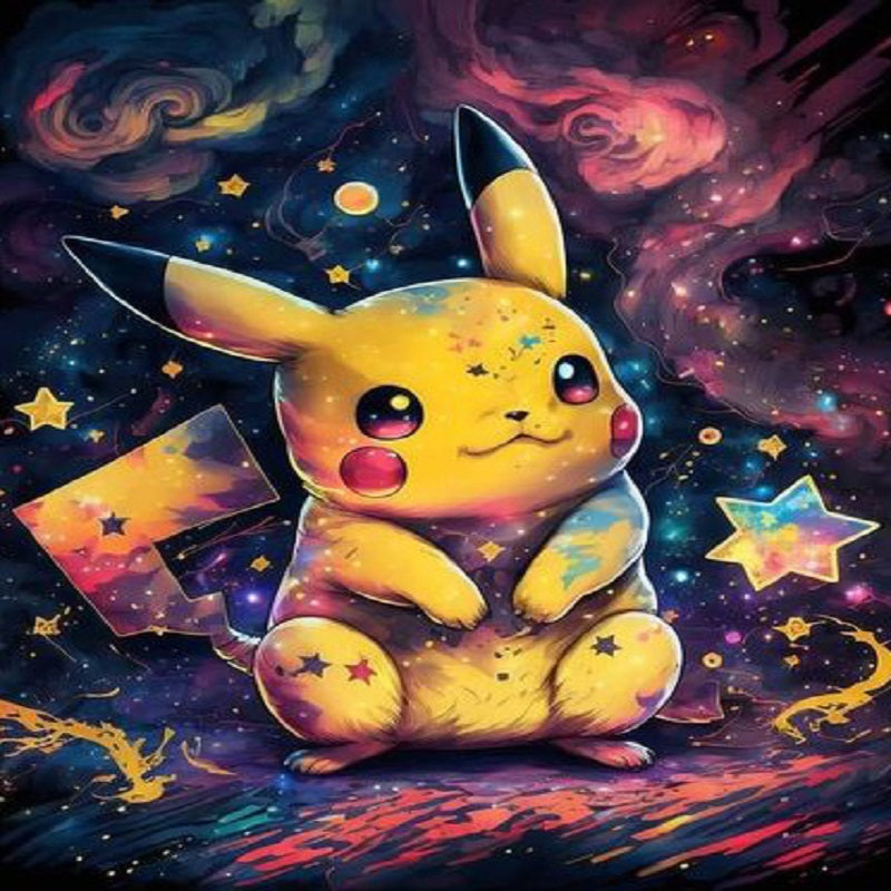 Nebula And Pikachu - Full Round Drill Diamond Painting 30*40CM