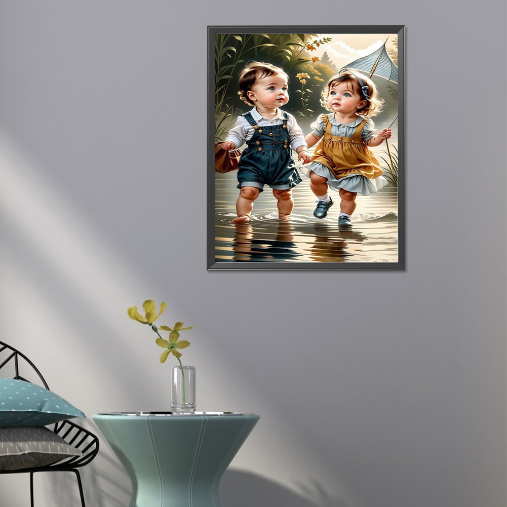 Sweet Couple - Full Round Drill Diamond Painting 40*50CM