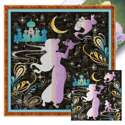 Silhouette-Princess Jasmine - 11CT Stamped Cross Stitch 40*40CM