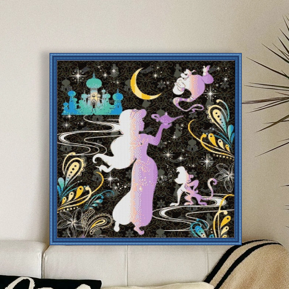 Silhouette-Princess Jasmine - 11CT Stamped Cross Stitch 40*40CM