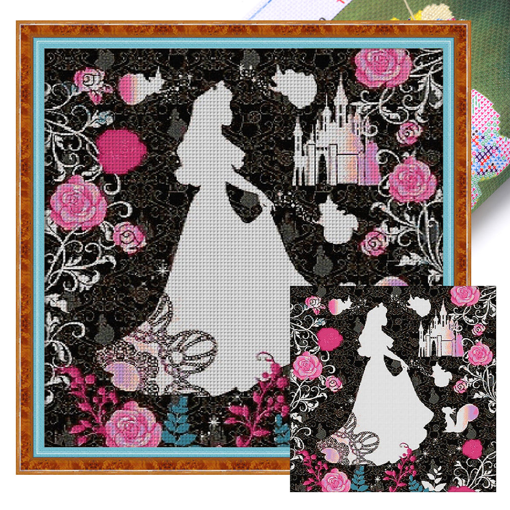 Silhouette-Princess Aurora - 11CT Stamped Cross Stitch 40*40CM