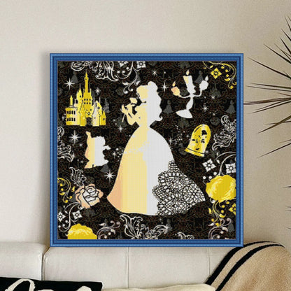 Silhouette-Princess Belle - 11CT Stamped Cross Stitch 40*40CM