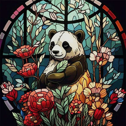 Glass Painting Panda - 11CT Stamped Cross Stitch 40*40CM