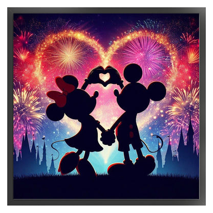 Love Mickey And Minnie - 11CT Stamped Cross Stitch 40*40CM