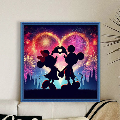 Love Mickey And Minnie - 11CT Stamped Cross Stitch 40*40CM