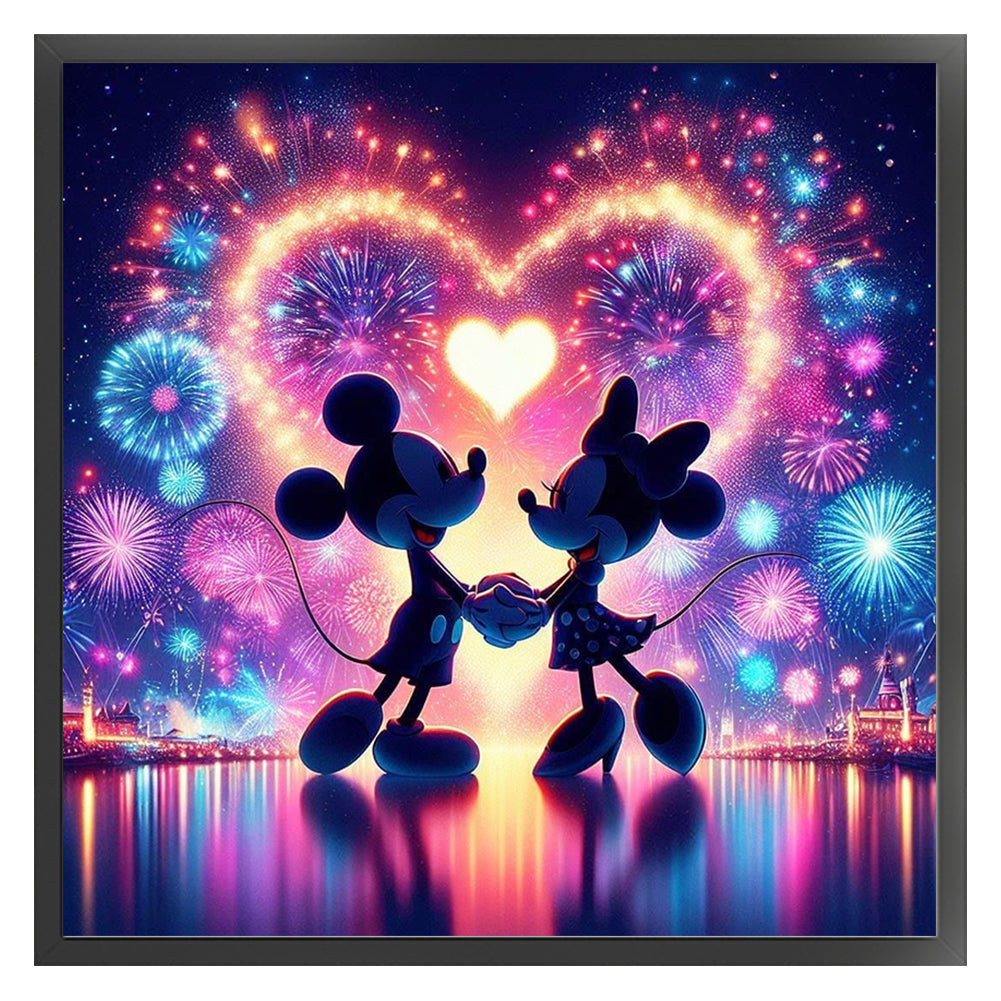 Love Mickey And Minnie - 11CT Stamped Cross Stitch 40*40CM