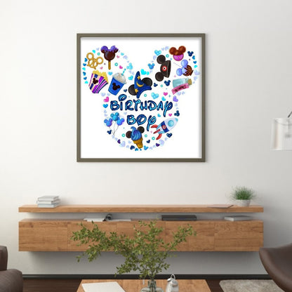 Blue Mickey Head Dessert - 11CT Stamped Cross Stitch 40*40CM