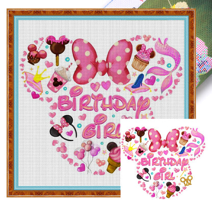 Pink Mickey Head Dessert - 11CT Stamped Cross Stitch 40*40CM