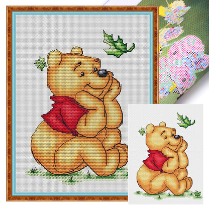 Winnie The Pooh With Clenched Chin - 11CT Stamped Cross Stitch 40*53CM