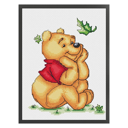 Winnie The Pooh With Clenched Chin - 11CT Stamped Cross Stitch 40*53CM