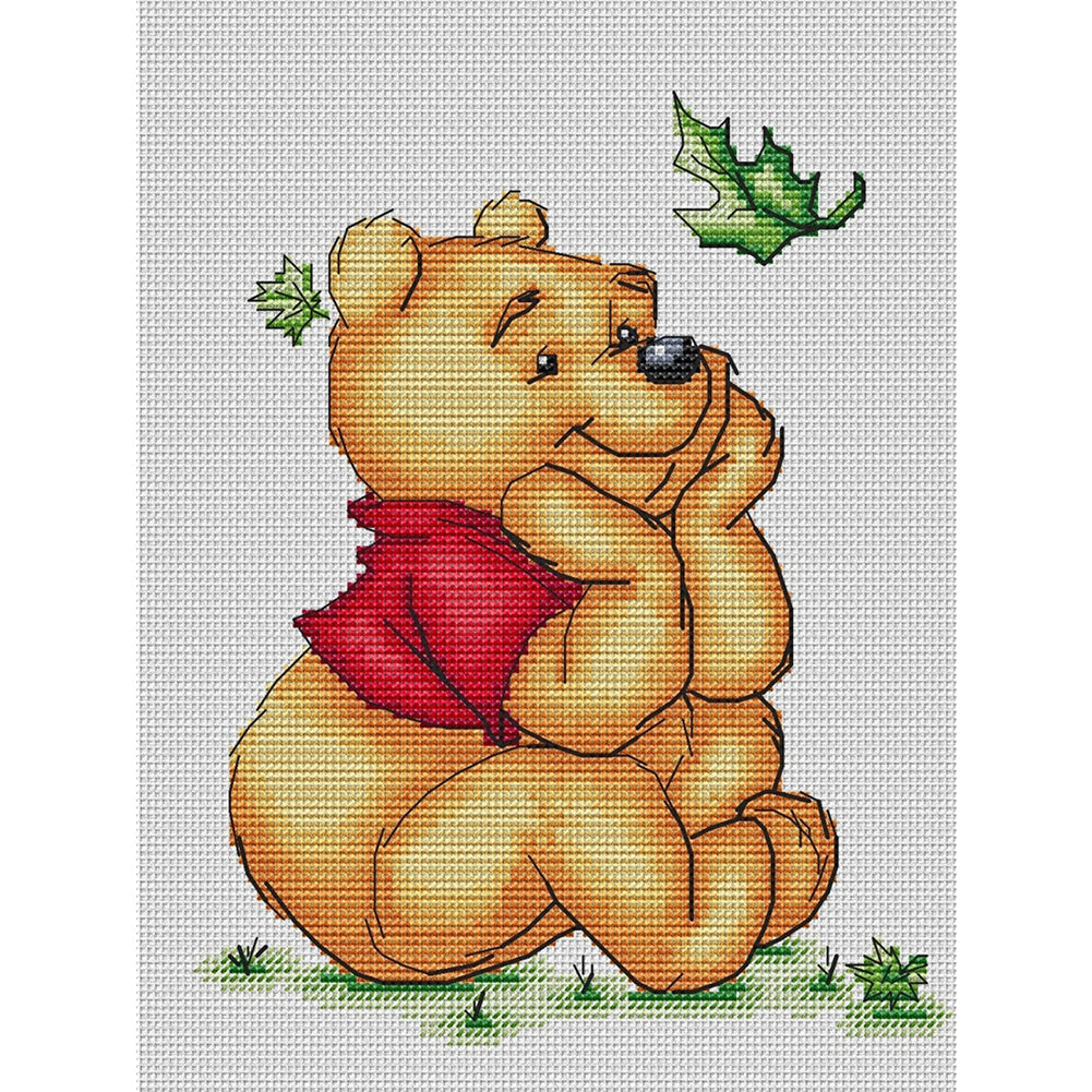 Winnie The Pooh With Clenched Chin - 11CT Stamped Cross Stitch 40*53CM