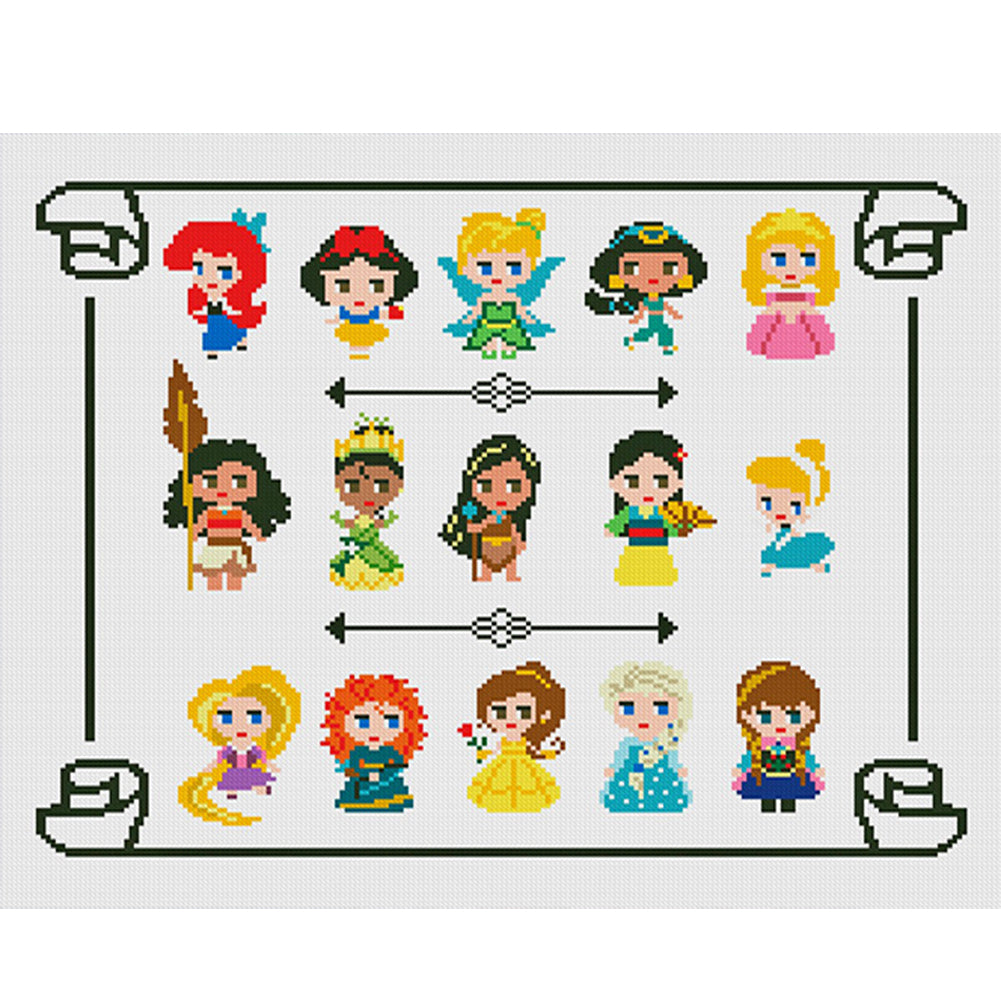 Disney Princess - 11CT Stamped Cross Stitch 50*42CM