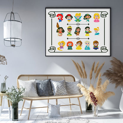 Disney Princess - 11CT Stamped Cross Stitch 50*42CM