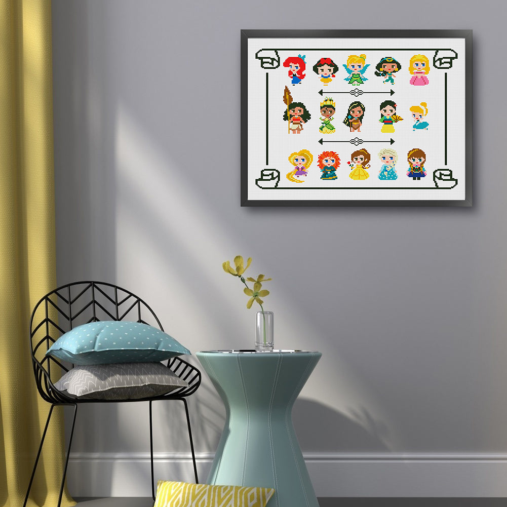 Disney Princess - 11CT Stamped Cross Stitch 50*42CM