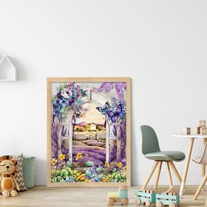 Purple Lavender Flower Field - 11CT Stamped Cross Stitch 40*53CM