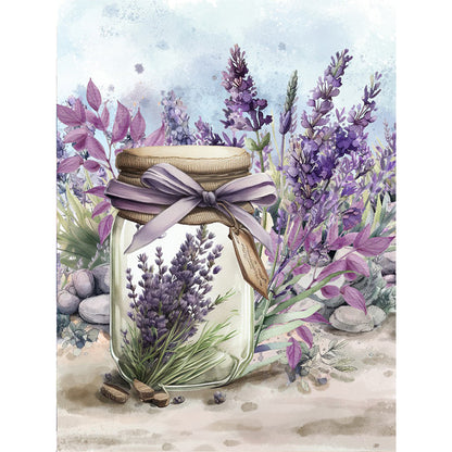 Purple Lavender Jar - 11CT Stamped Cross Stitch 40*53CM