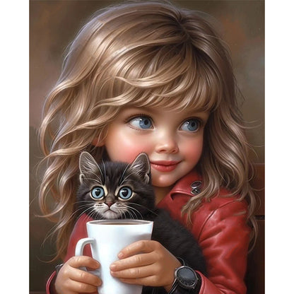 Cute Girl - 11CT Stamped Cross Stitch 40*50CM