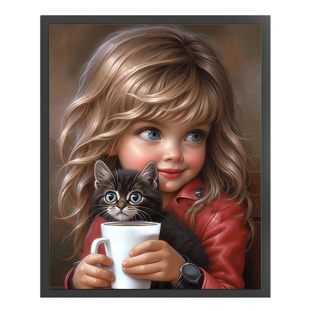 Cute Girl - 11CT Stamped Cross Stitch 40*50CM