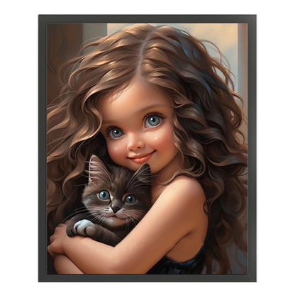 Cute Girl - 11CT Stamped Cross Stitch 40*50CM