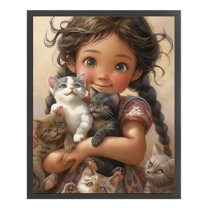 Cute Girl - 11CT Stamped Cross Stitch 40*50CM