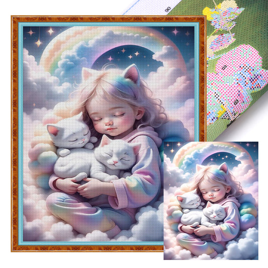 Cute Girl - 11CT Stamped Cross Stitch 40*50CM