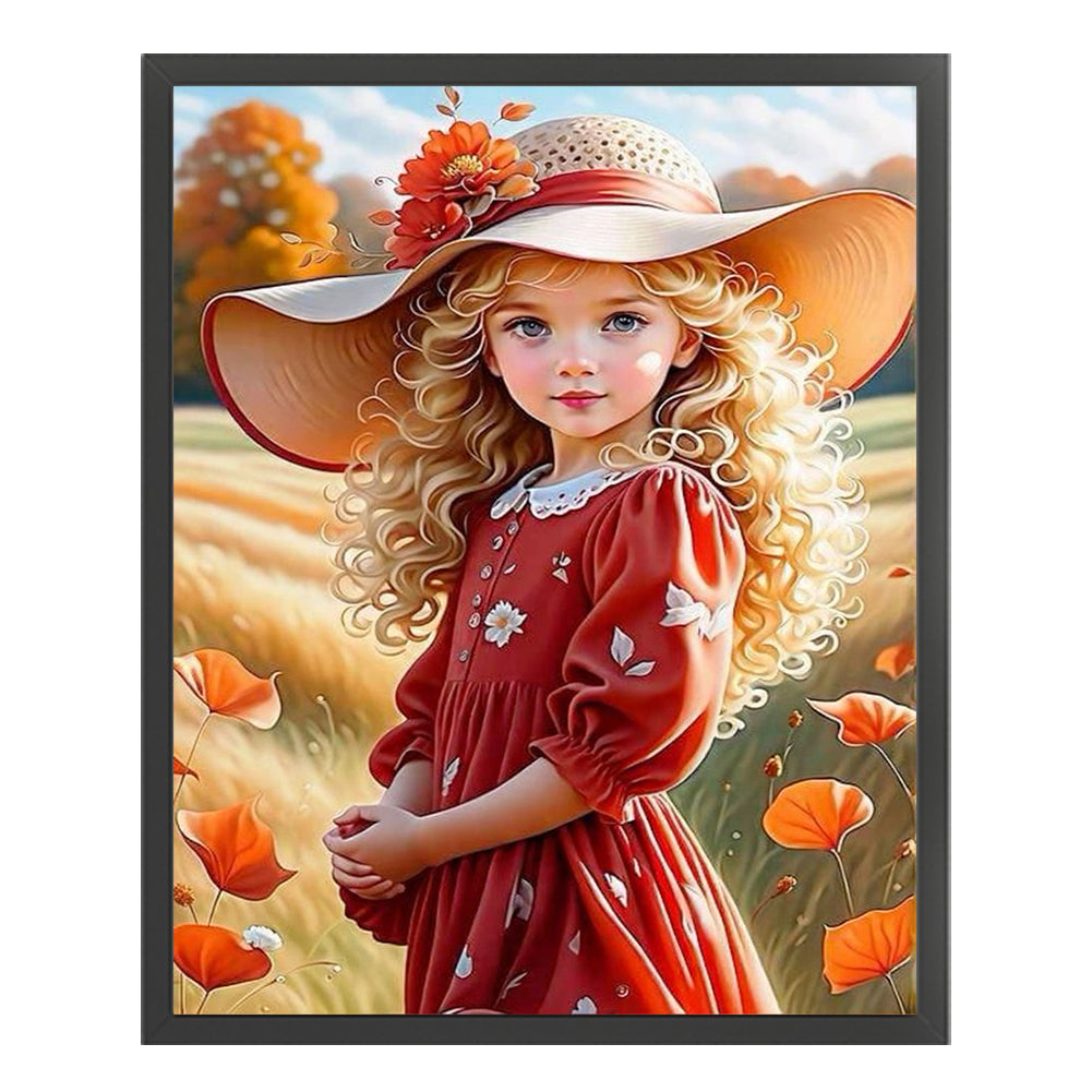 Cute Girl - 11CT Stamped Cross Stitch 40*50CM