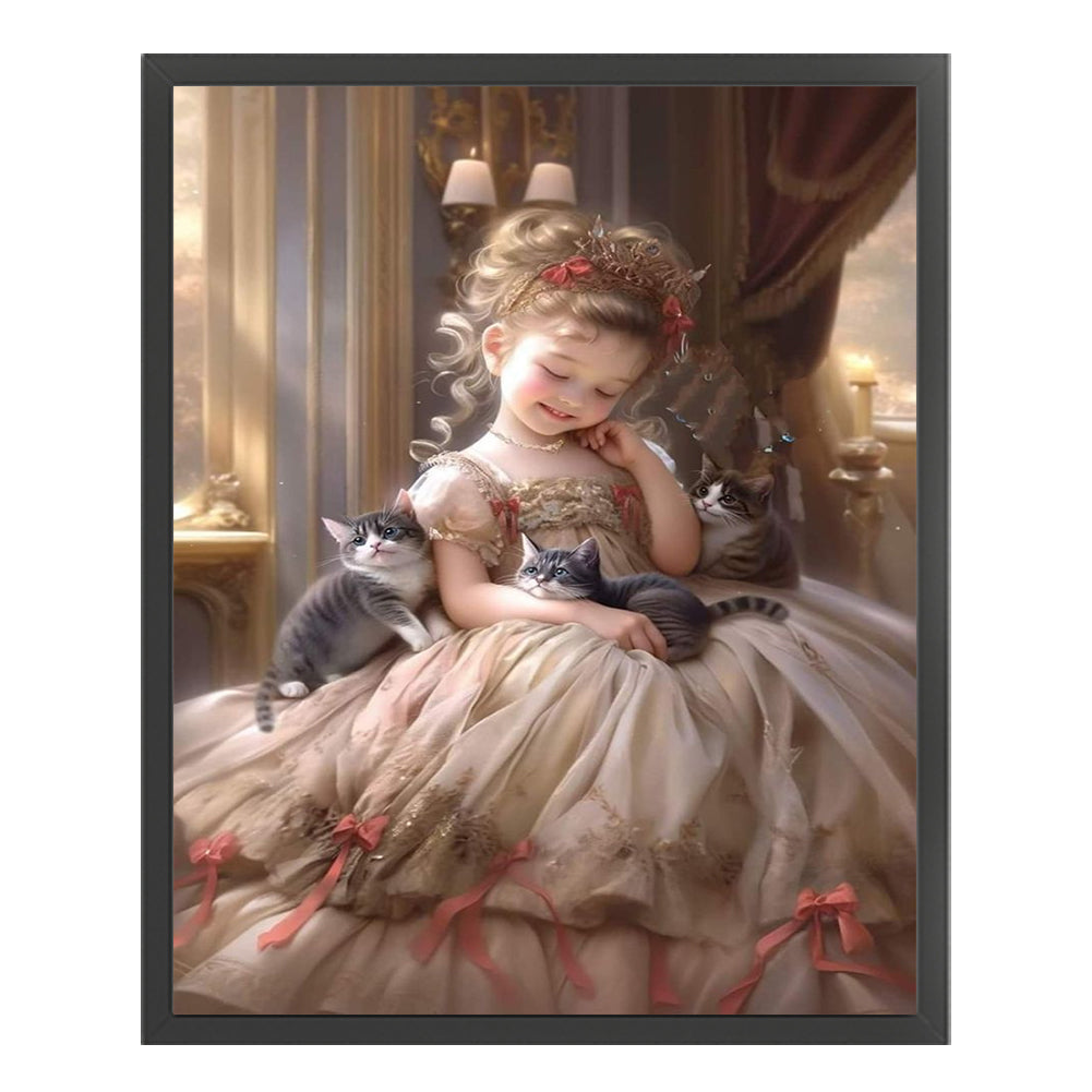 Cute Girl - 11CT Stamped Cross Stitch 40*50CM