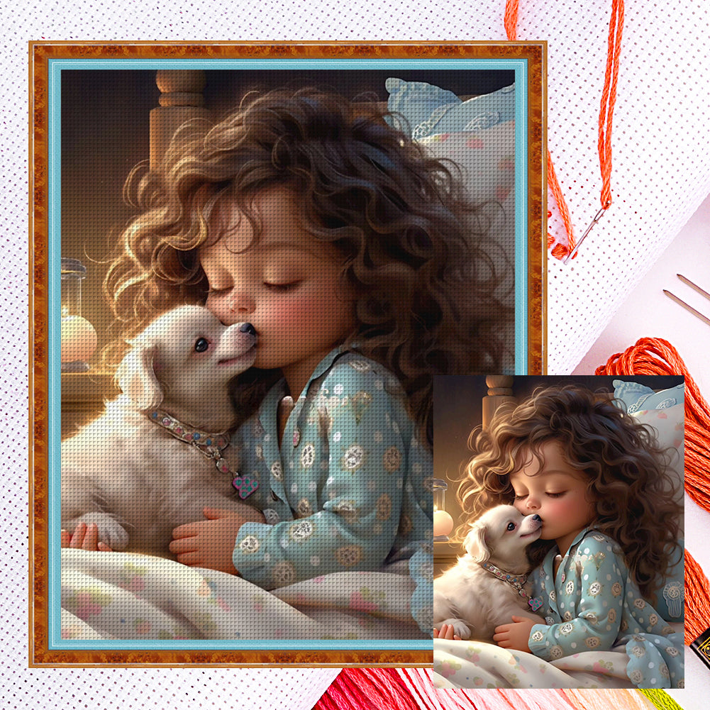 Cute Girl - 11CT Counted Cross Stitch 40*50CM