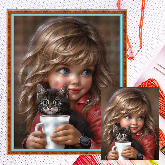 Cute Girl - 11CT Counted Cross Stitch 40*50CM