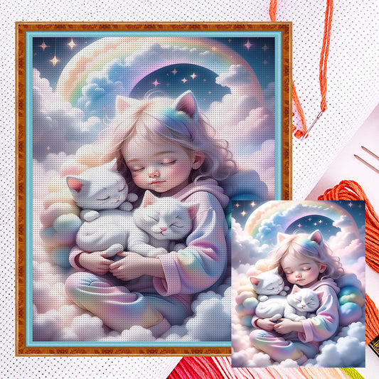 Cute Girl - 11CT Counted Cross Stitch 40*50CM