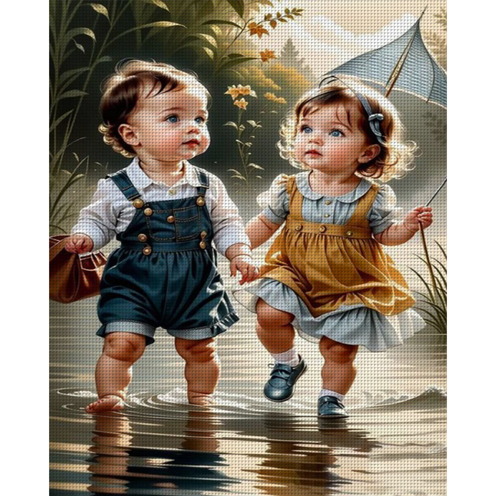 Cute Girl - 11CT Counted Cross Stitch 40*50CM