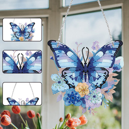 Acrylic Butterfly Single Side Diamond Art Hanging Pendant for Wall Home Decor