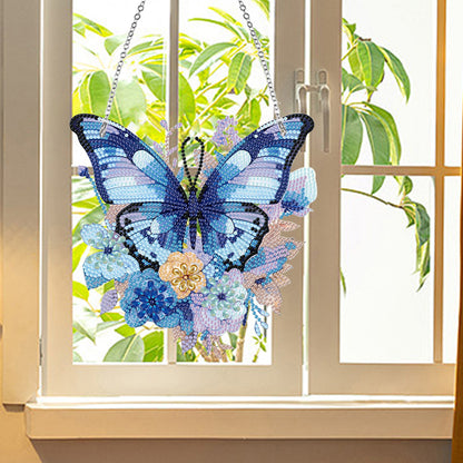 Acrylic Butterfly Single Side Diamond Art Hanging Pendant for Wall Home Decor