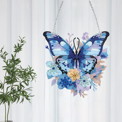 Acrylic Butterfly Single Side Diamond Art Hanging Pendant for Wall Home Decor