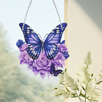 Acrylic Butterfly Single Side Diamond Art Hanging Pendant for Wall Home Decor