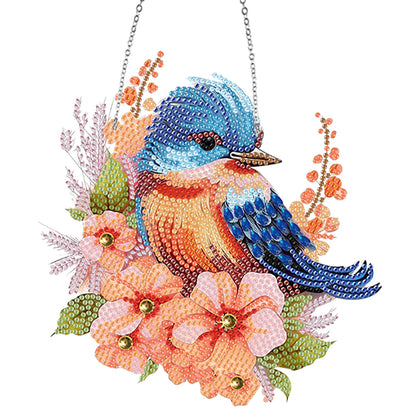 Cute Acrylic Bird Single-Side Diamond Art Hanging Pendant for Home Wall Decor