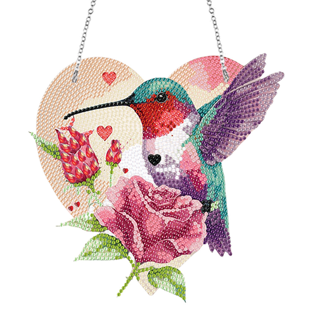 Cute Acrylic Bird Single-Side Diamond Art Hanging Pendant for Home Wall Decor