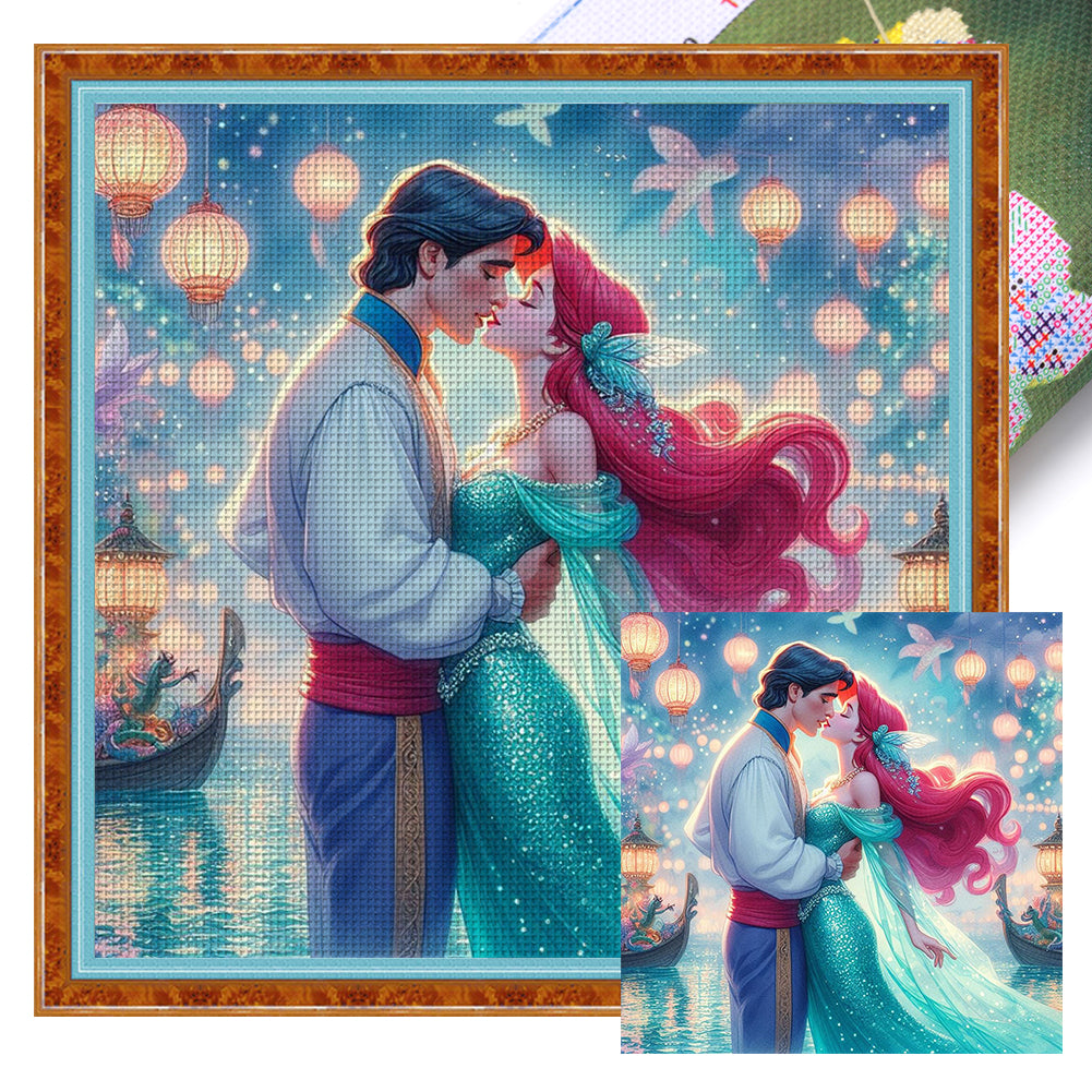 Mermaid Princess Ariel - 18CT Stamped Cross Stitch 30*30CM