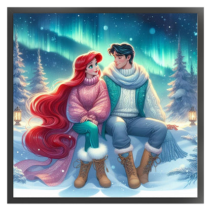 Mermaid Princess Ariel - 18CT Stamped Cross Stitch 30*30CM