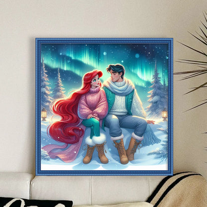 Mermaid Princess Ariel - 18CT Stamped Cross Stitch 30*30CM